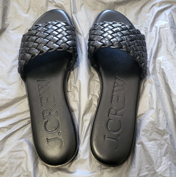 J. Crew Black Woven Leather Sandals - Picture 9 of 11
